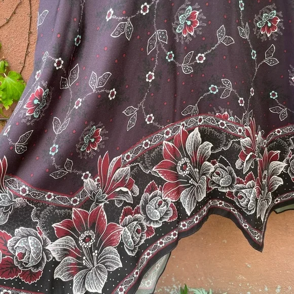 NWT!! Rebecca Taylor Claudine Plum Floral Silk Twill Dress Size 0 - Picture 6 of 7